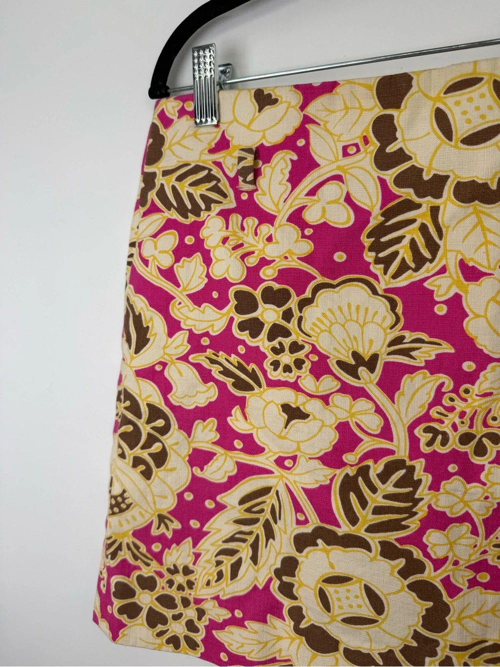 J Crew 100% cotton Floral Print Mini Skirt in Pink and Cream size 10
